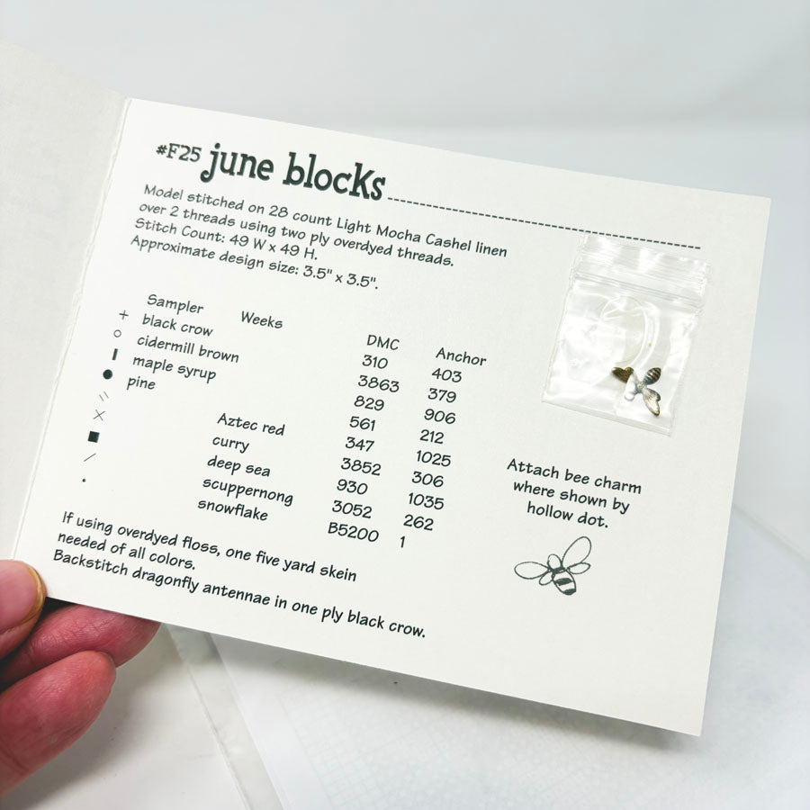 Lizzie Kate June F25 - Flip It Cross Stitch Pattern & Charm