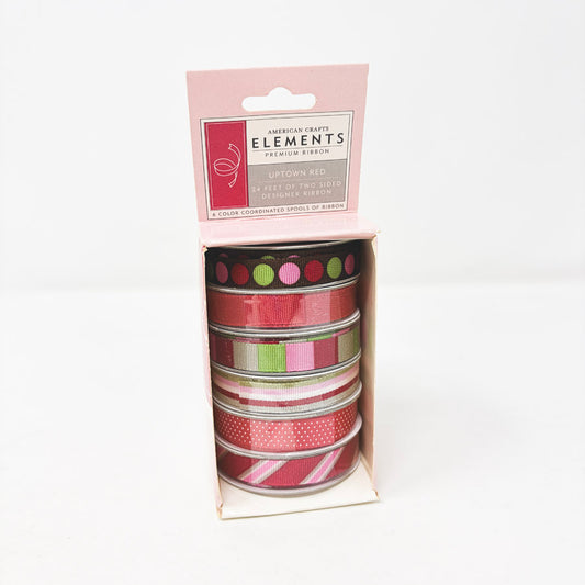 American Craft Elements Ribbon Boxes - Uptown Red