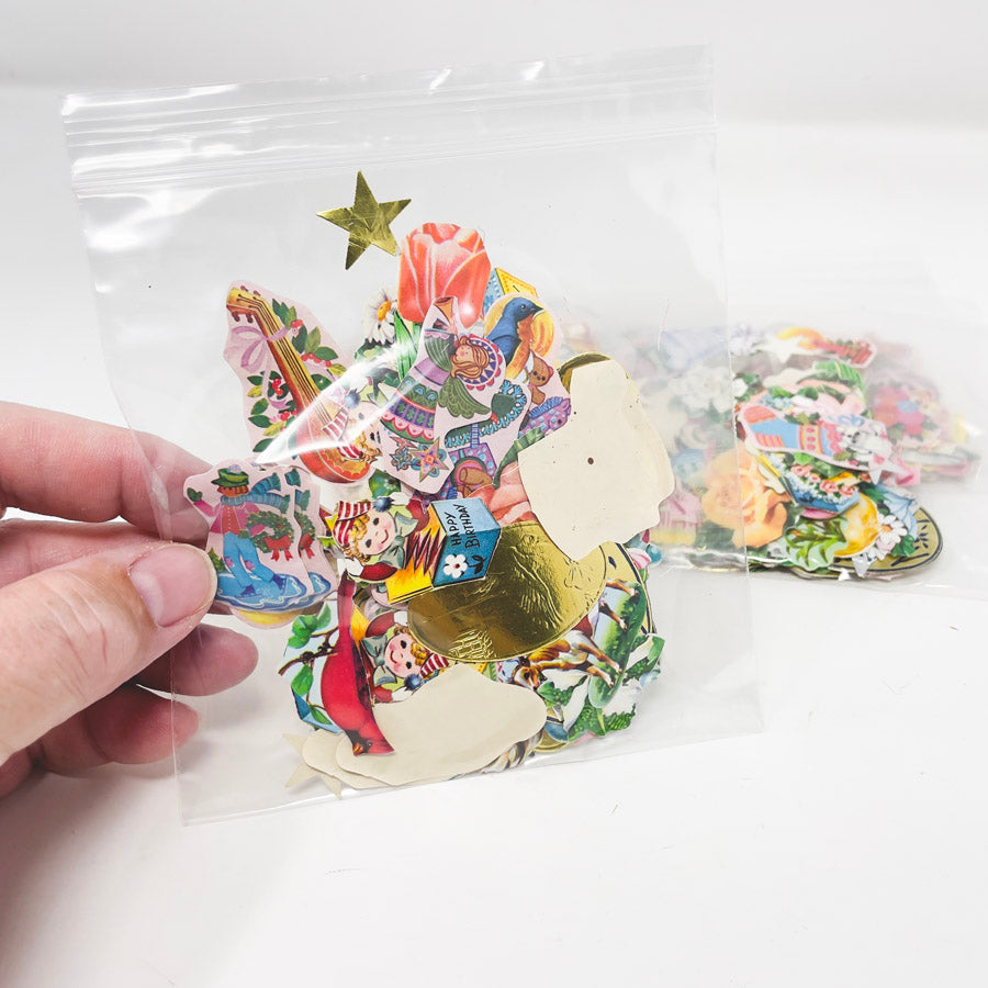 Vintage Gummed Die Cut Seals - Assorted Pack