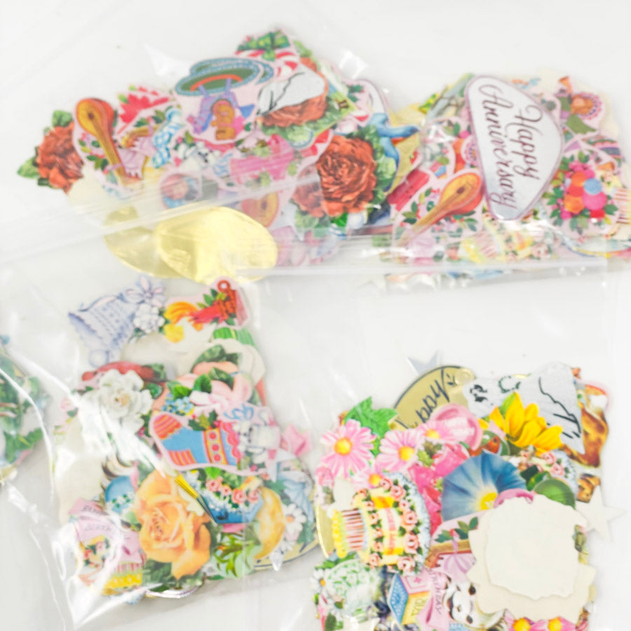 Vintage Gummed Die Cut Seals - Assorted Pack