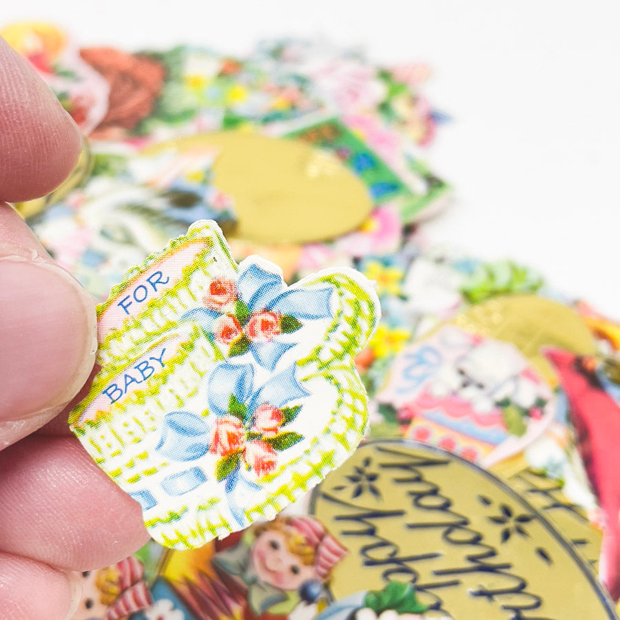 Vintage Gummed Die Cut Seals - Assorted Pack