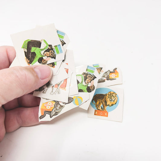 Cut Vintage Eureka Stickers - Circus Animals