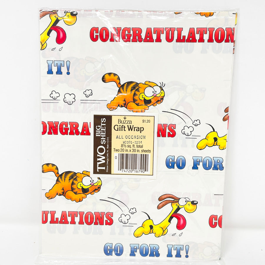 Vintage Garfield and Odie Wrapping Paper Sheets