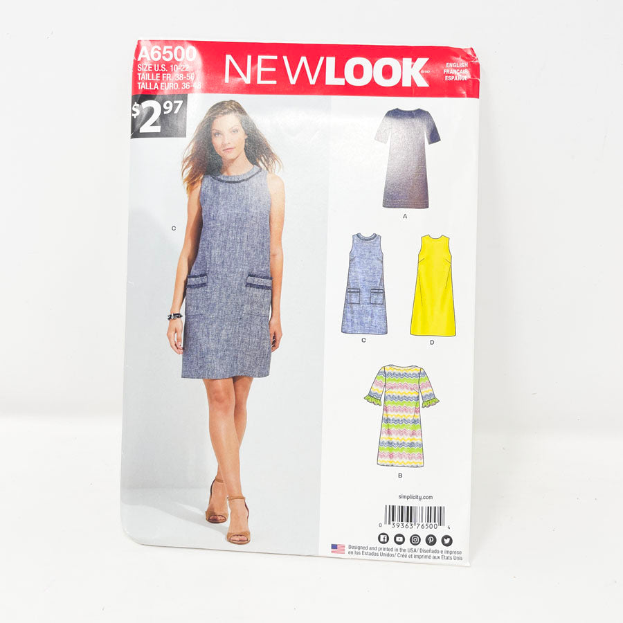 New Look A6500 Sewing Pattern - Dress (10-22) - 2017