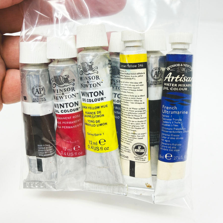 Bundle of Seven Small Oil Paint Tubes