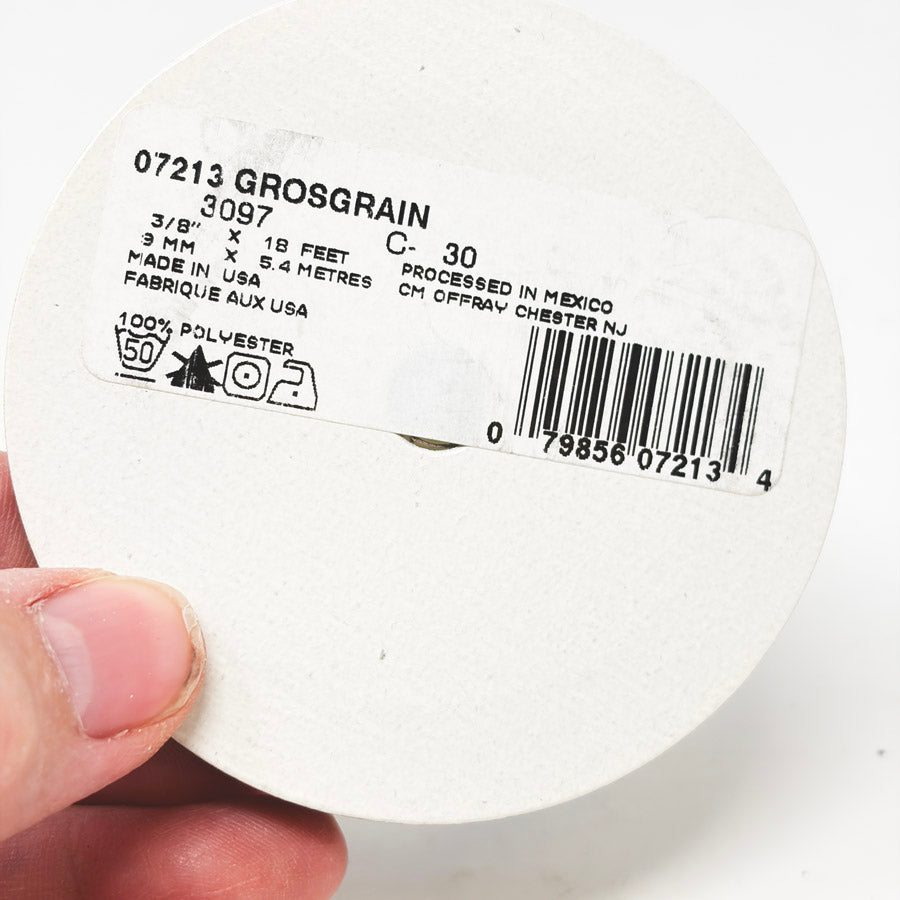 Black Grossgrain Ribbon 3/8" Offray