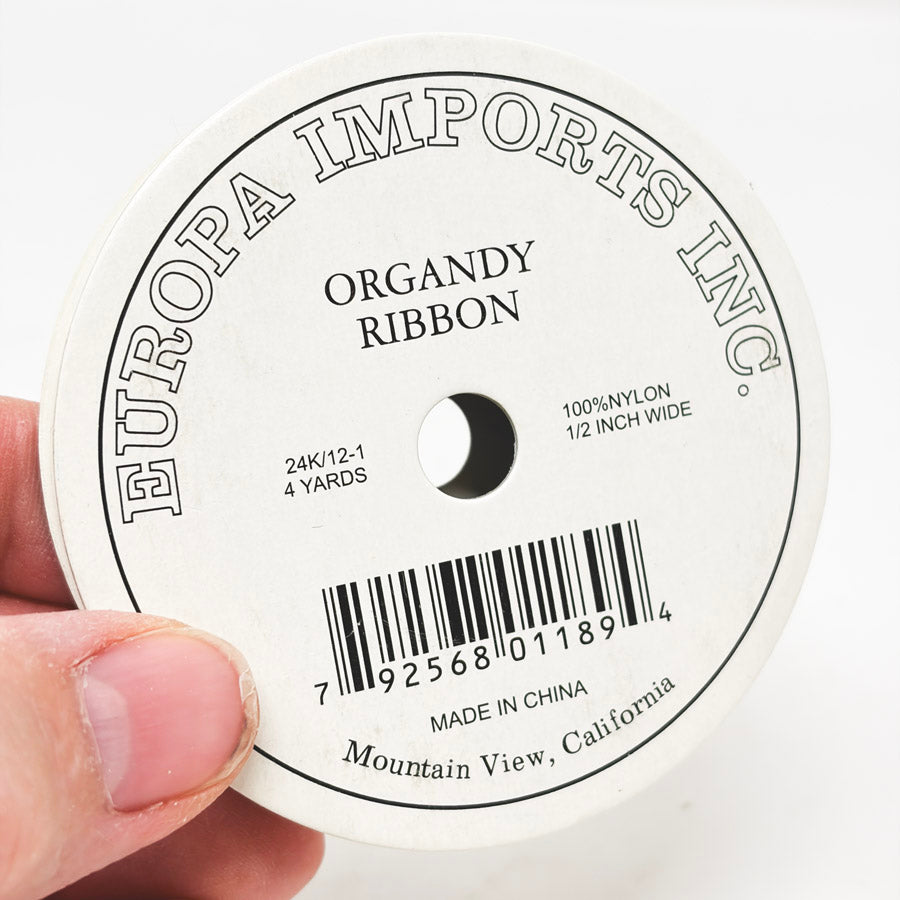White Organdy 1/2" Ribbon By Europa Imports Inc.