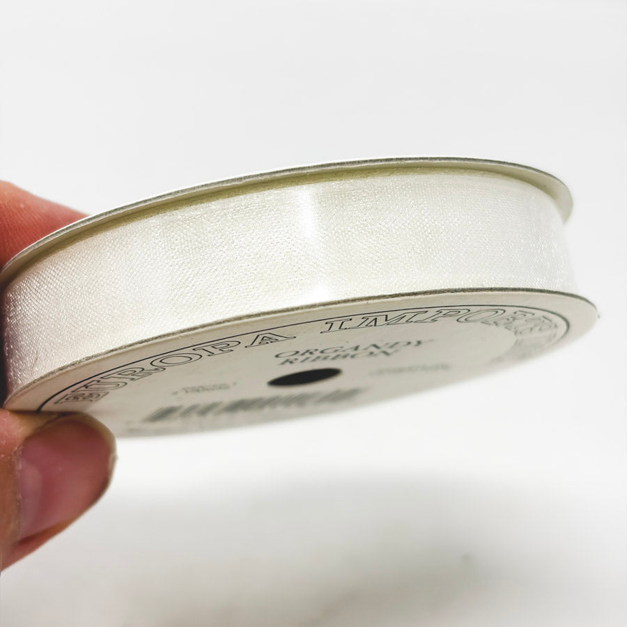 White Organdy 1/2" Ribbon By Europa Imports Inc.