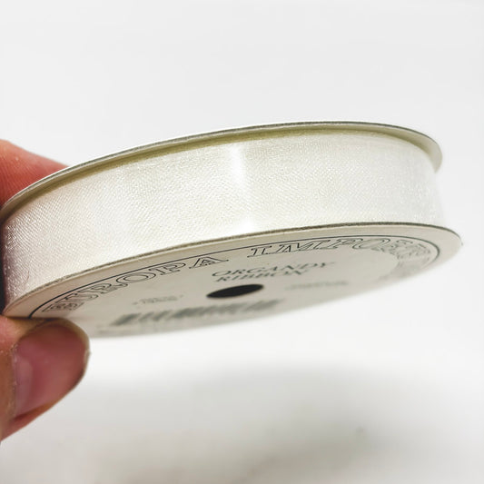 White Organdy 1/2" Ribbon By Europa Imports Inc.