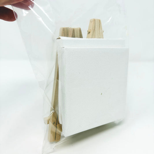 Two Mini Canvases With Three Easels