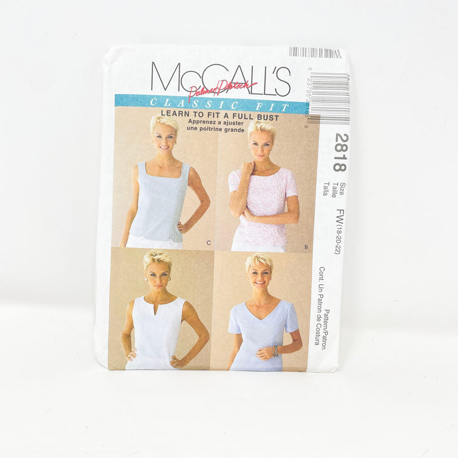 McCall's 2818 Sewing Pattern - Top (18-22) - 2007