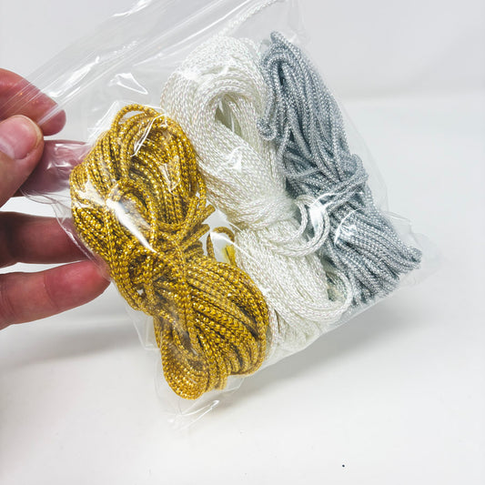 Gold White Silver Cording Bundle