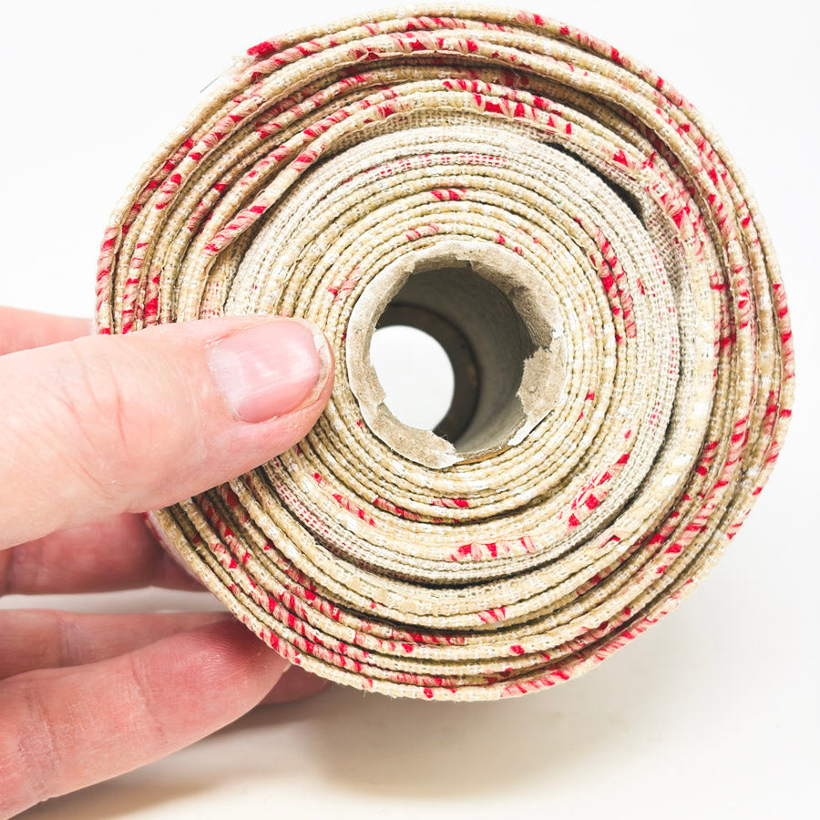 Linen Ribbon with Snowflake Prints