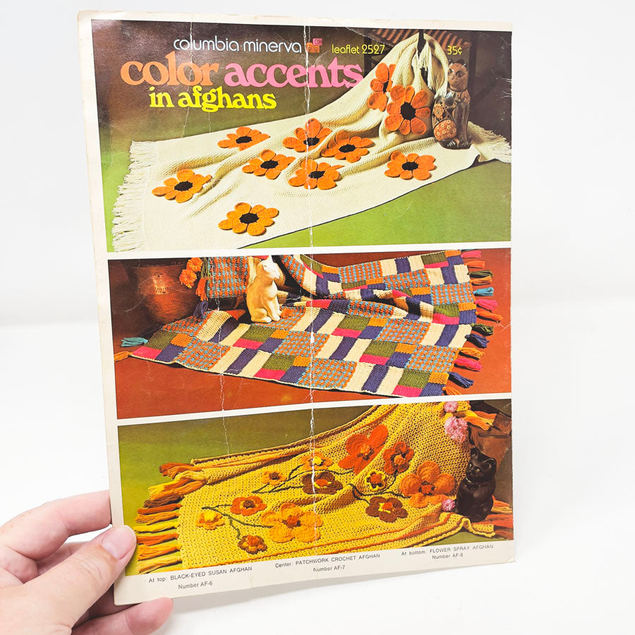 Columbia Minerva Afghans Pattern Leaflet 2527 - 1971