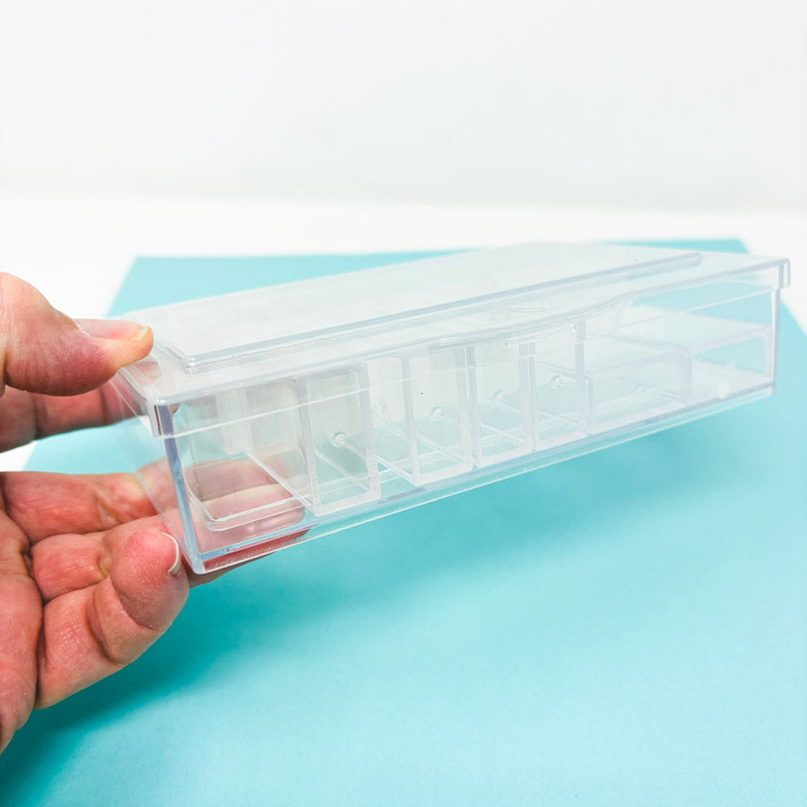 Clear Plastic Hinged Bin w/14 Minis