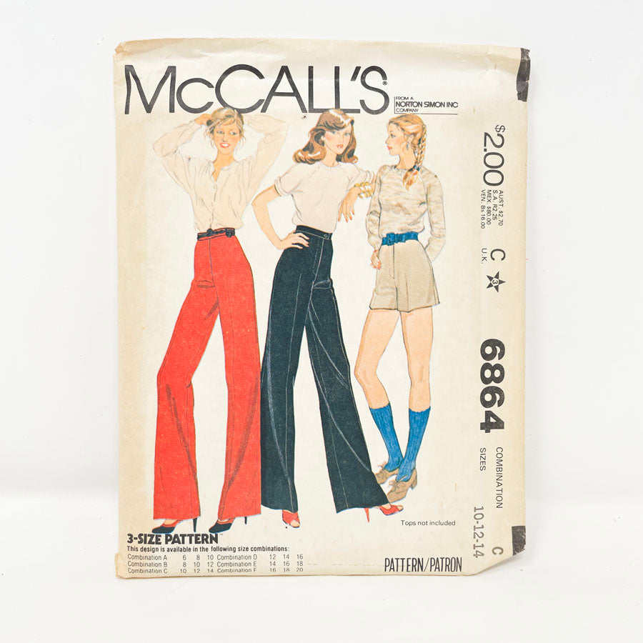 Vintage McCall's 6864 Sewing Pattern - Bottoms (10-14)