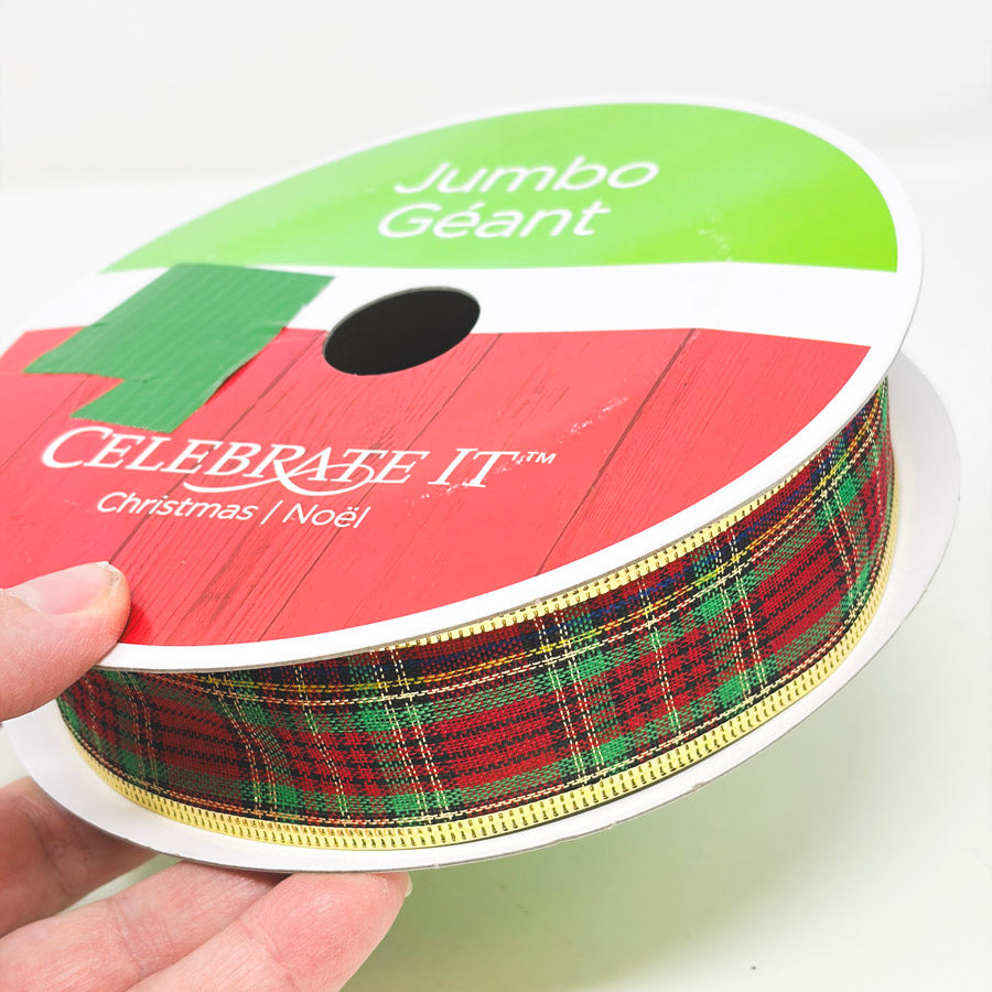 Plaid Wired Christmas Ribbon 1.5" (1)