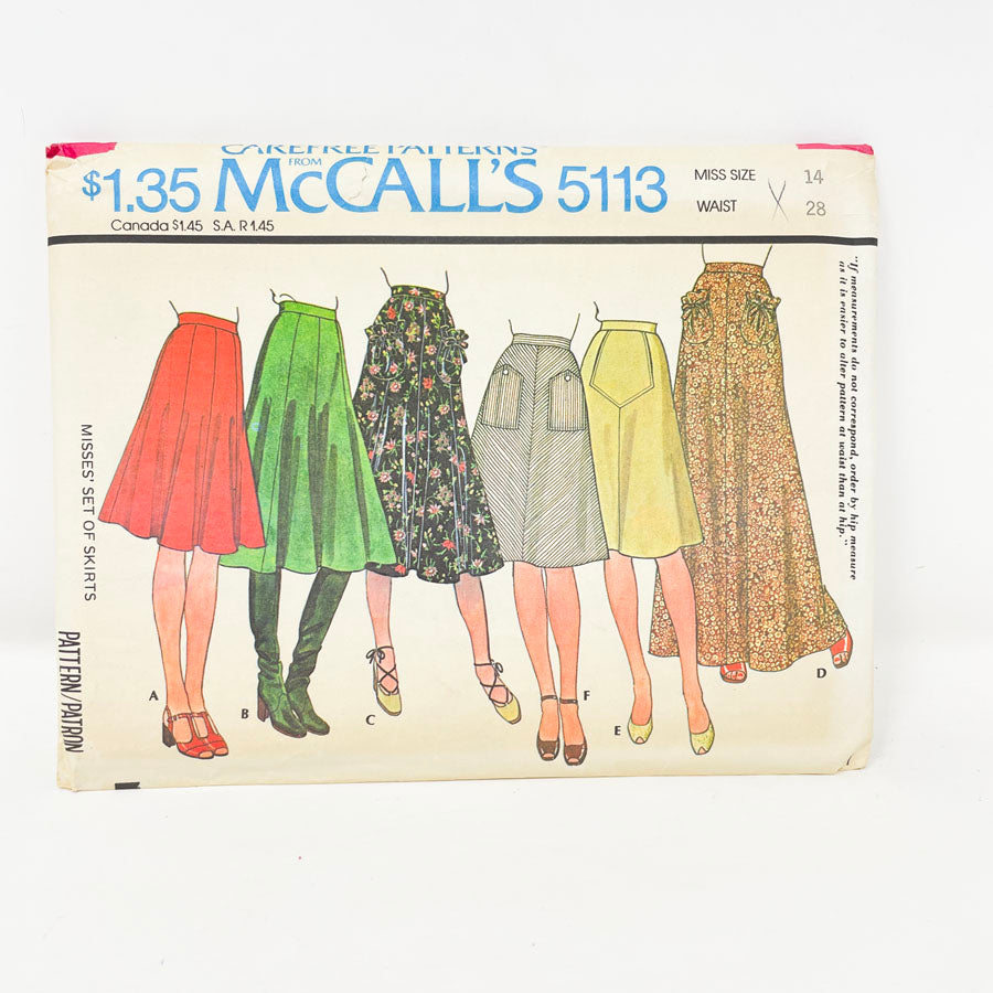 Vintage McCall's 5113 Sewing Pattern - Skirt (14)