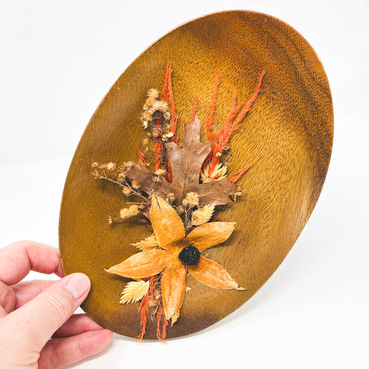 Vintage Botanical & Wood Wall Hanging