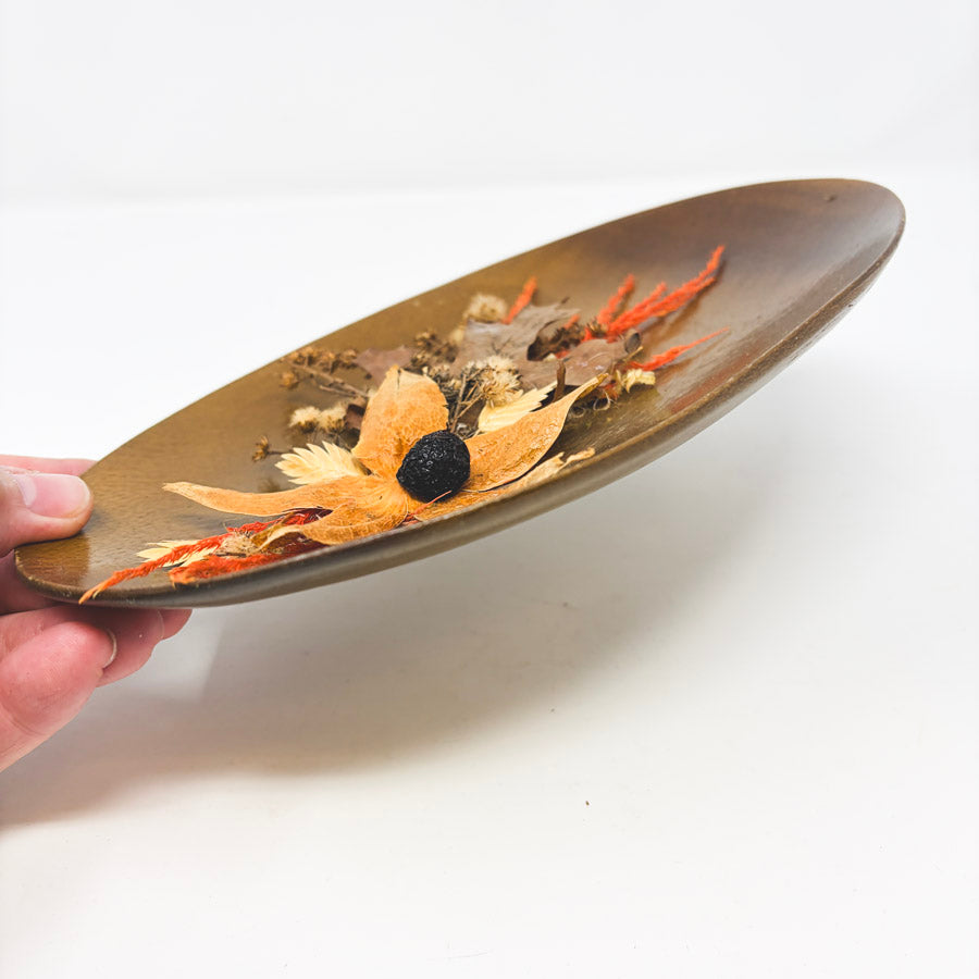 Vintage Botanical & Wood Wall Hanging