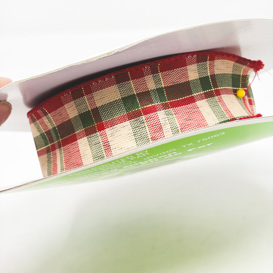 Plaid Wired Christmas Ribbon 1.5" (1)