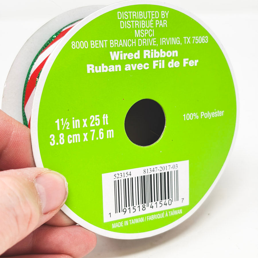 Candy Stripe with Green Dot Ribbon