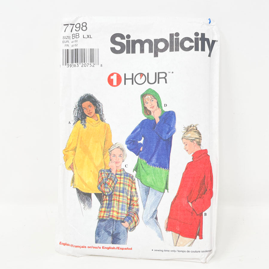 1990s Simplicity 7798 Sewing Pattern - Top (L-XL)