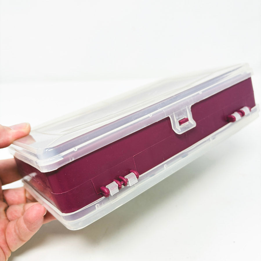 Maroon and Clear Dual-Sided Bead Organizer