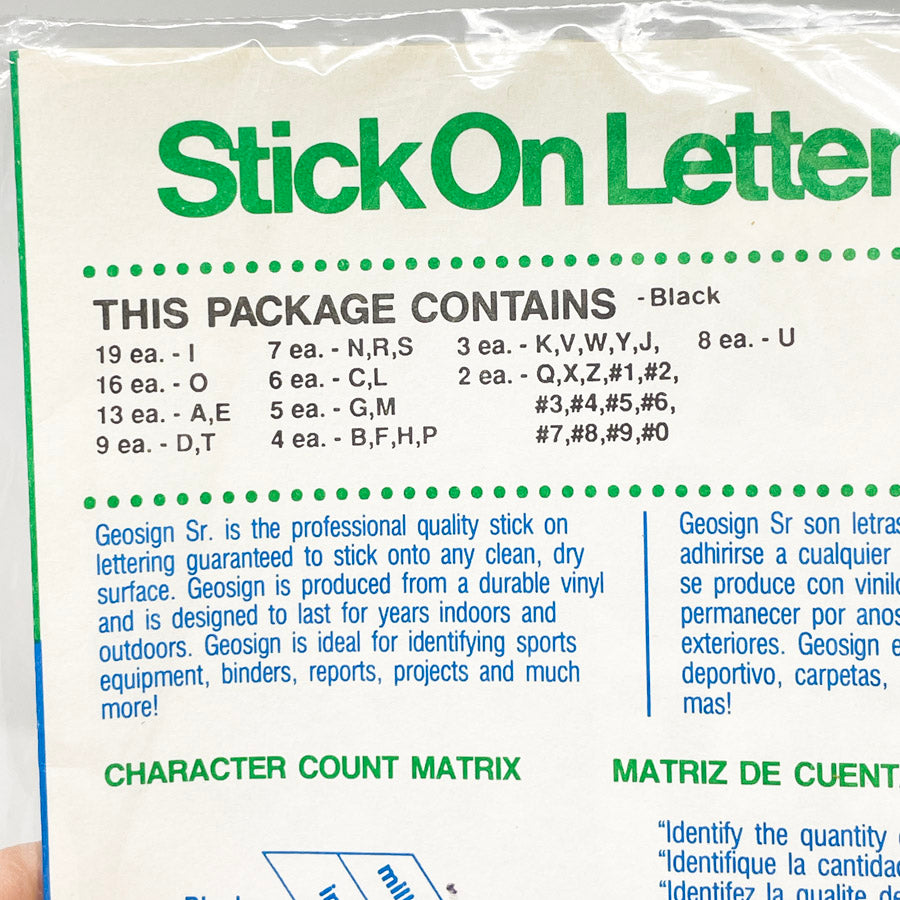 Geodesign Gothic 3/4" Stick On Letters
