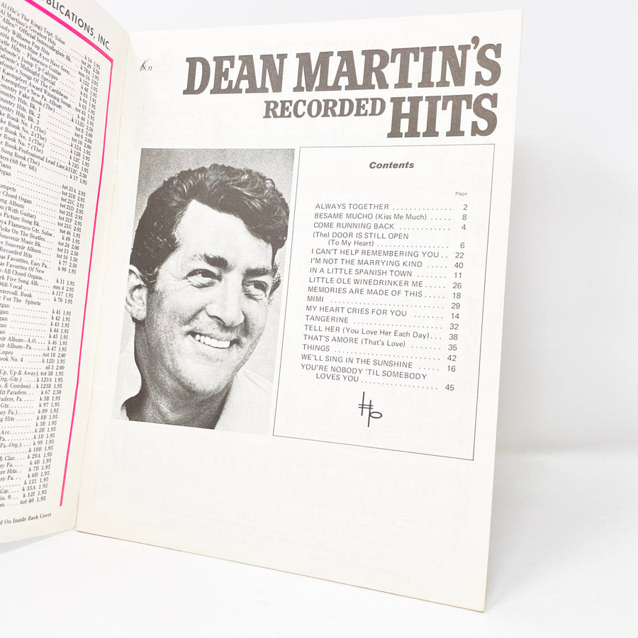 Vintage Dean Martin's Recorded Hits Sheet Music