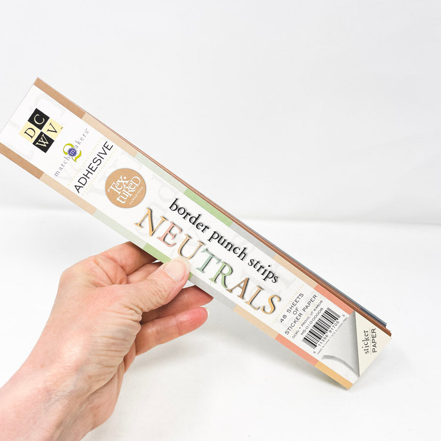 DCWV Border Punch Strip Paper Packs - Neutrals
