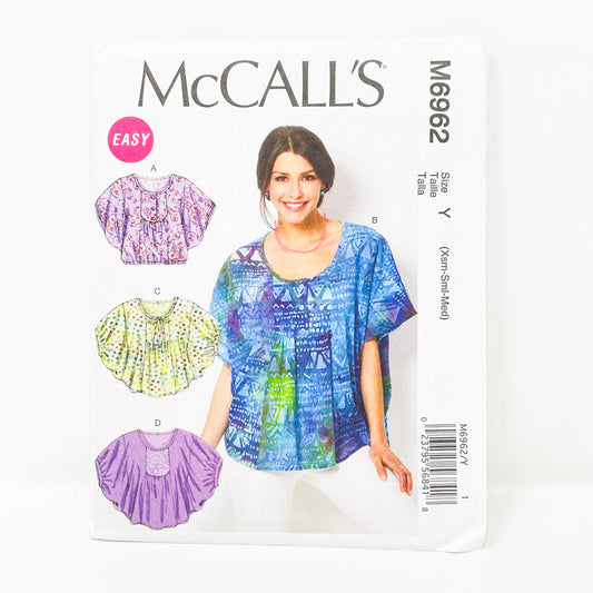 2016 McCall's Easy Sewing Pattern M6962 Size XS - S - M