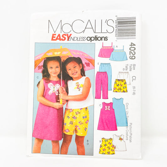 McCall's Kids Sewing Pattern 4029 Size 6 - 8