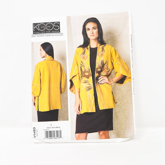 2016 Vogue American Designer Koos Couture Sewing Pattern V1493 Size XS - S - M
