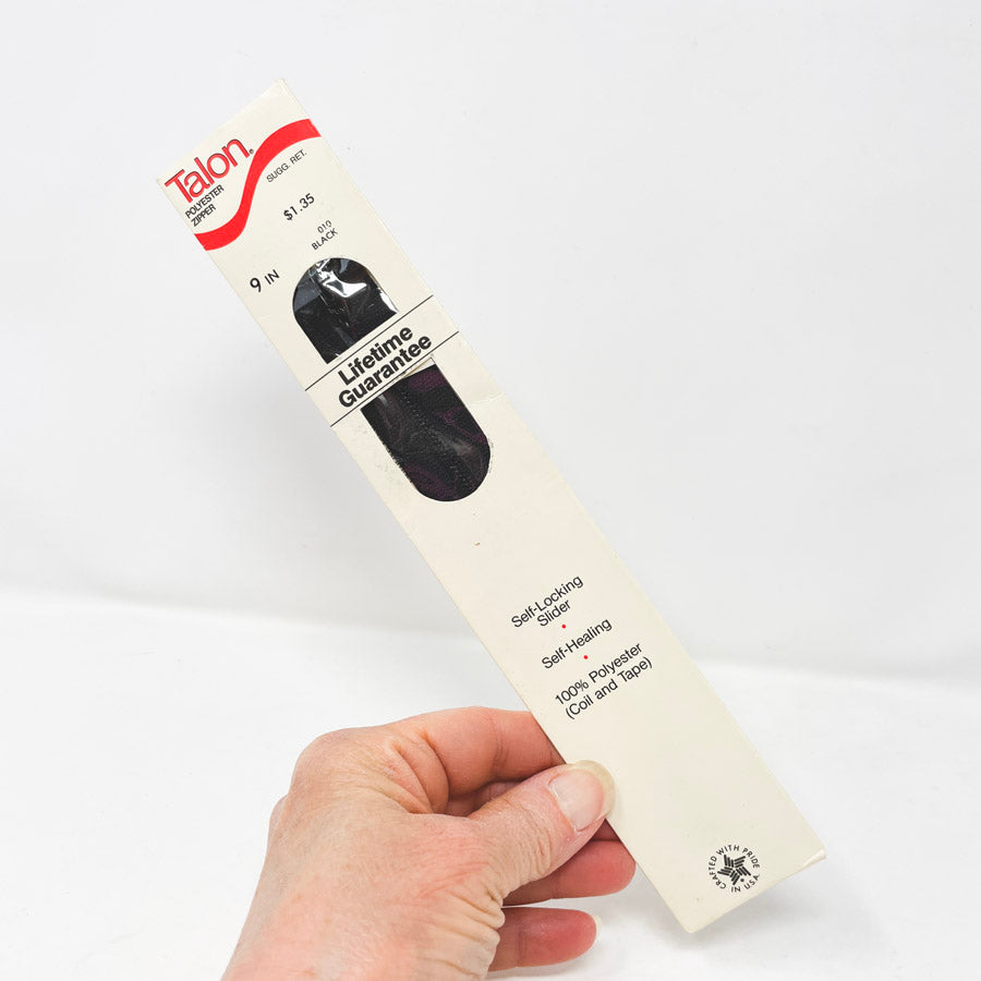 Talon Polyester Zipper 9" Black