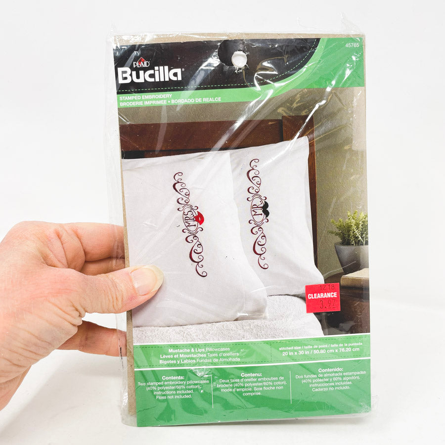 Bucilla Stamped Embroidery Pillowcases