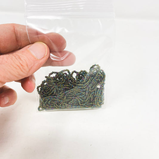 Opaque Rainbow Black Stringed Seed Beads