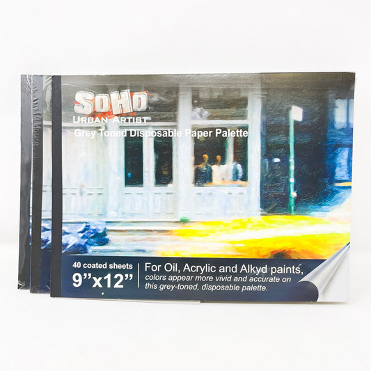 SoHo Urban Artist 9 x 12 Grey Toned Disposable Paper Palette Pad