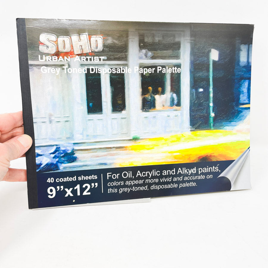 SoHo Urban Artist 9 x 12 Grey Toned Disposable Paper Palette Pad