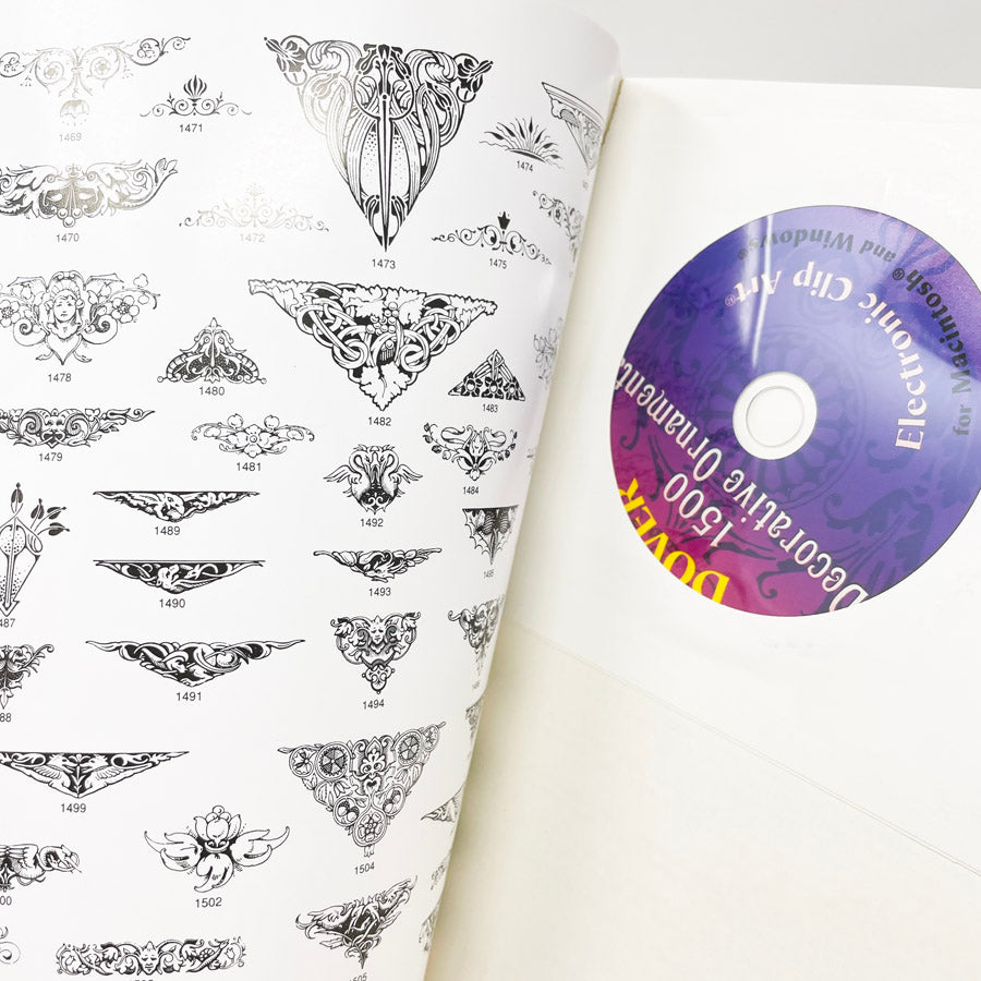 Dover 1500 Decorative Ornaments Clip Art Book with CD-Rom