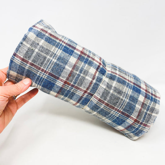 2 Yds x 60" Red/White/Blue Plaid Wool/Wool Blend Fabric