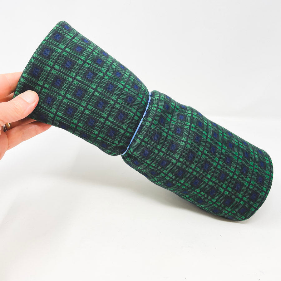 1 Yd x 60" Dark Green/Blue Plaid Mid-weight Polyester Stretch Fabric