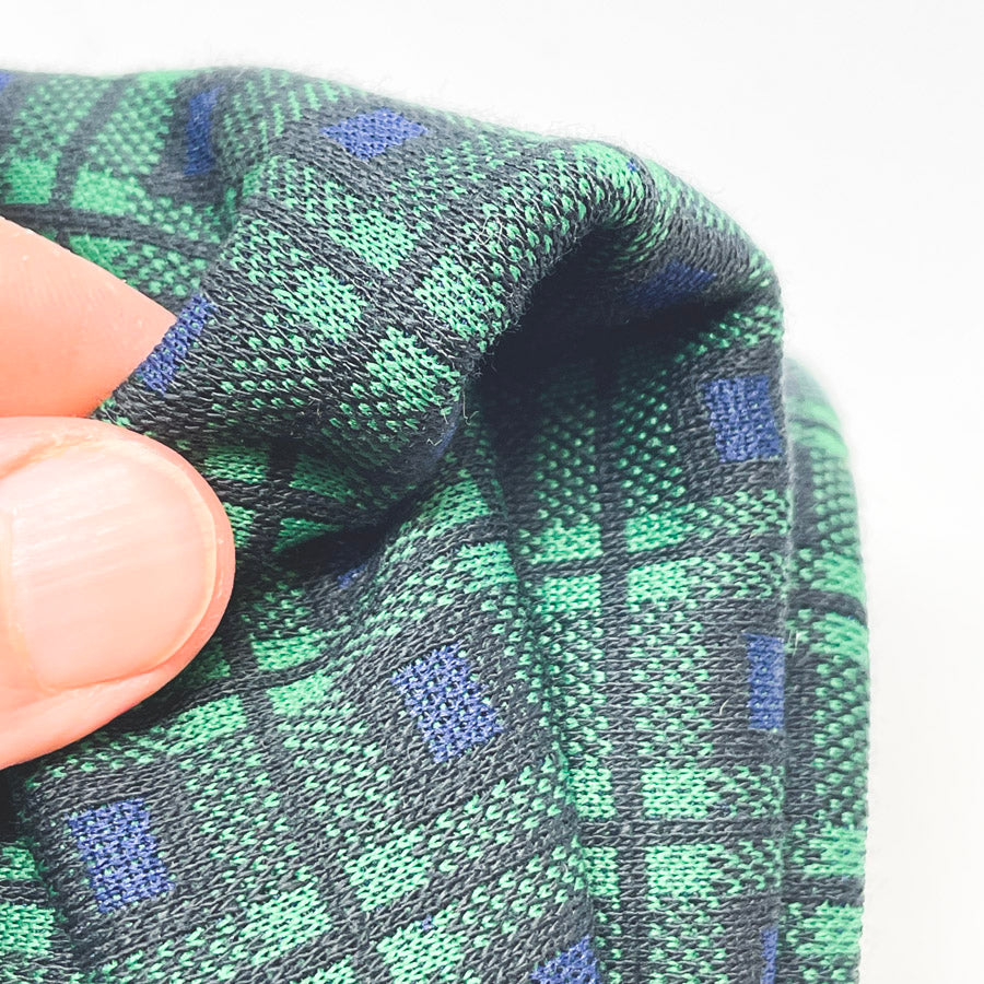 1 Yd x 60" Dark Green/Blue Plaid Mid-weight Polyester Stretch Fabric