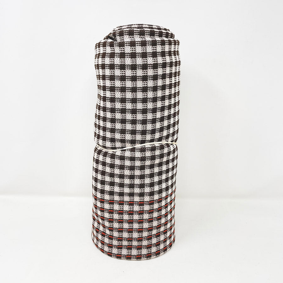 1.75 Yd x 60" Brown and Orange Gingham Mid-weight Polyester Stretch Fabric