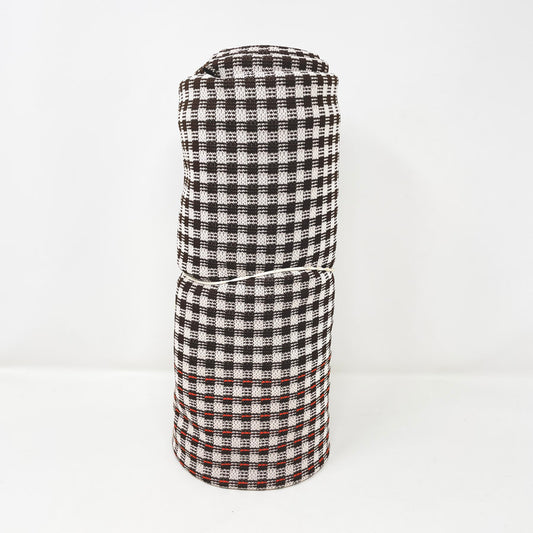 1.75 Yd x 60" Brown and Orange Gingham Mid-weight Polyester Stretch Fabric