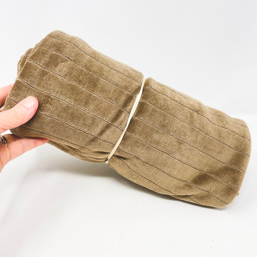 2 Yds x 60" Brown Ribbed Stretch Velour Fabric