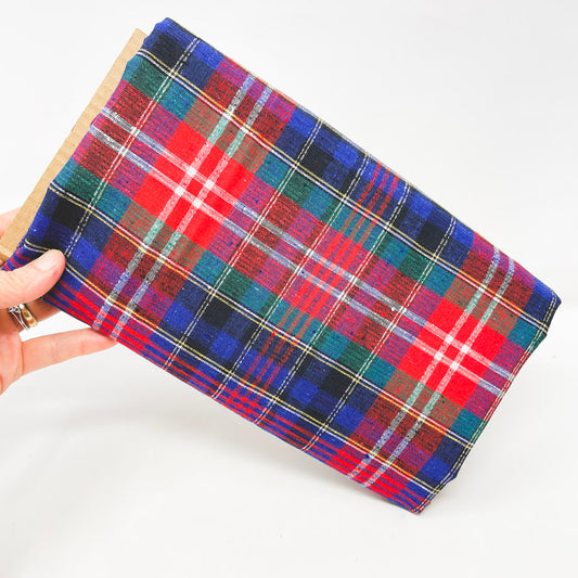 3 yds x 45" Open-Weave Slub Cotton Plaid Fabric