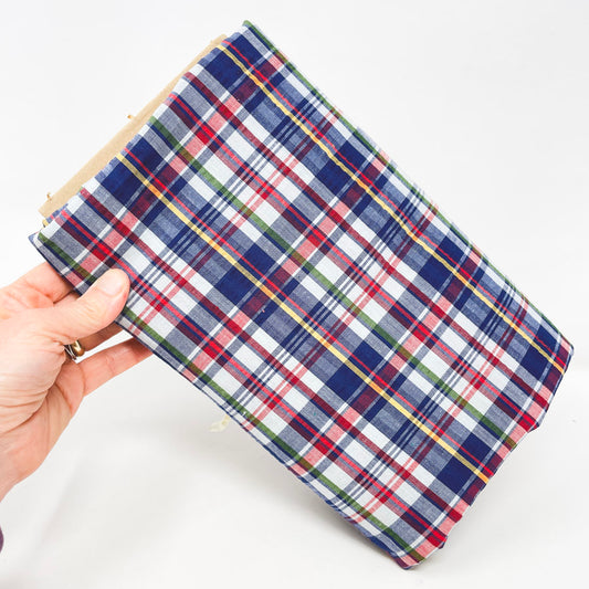 4 Yds x 45" Plaid Seersucker Fabric
