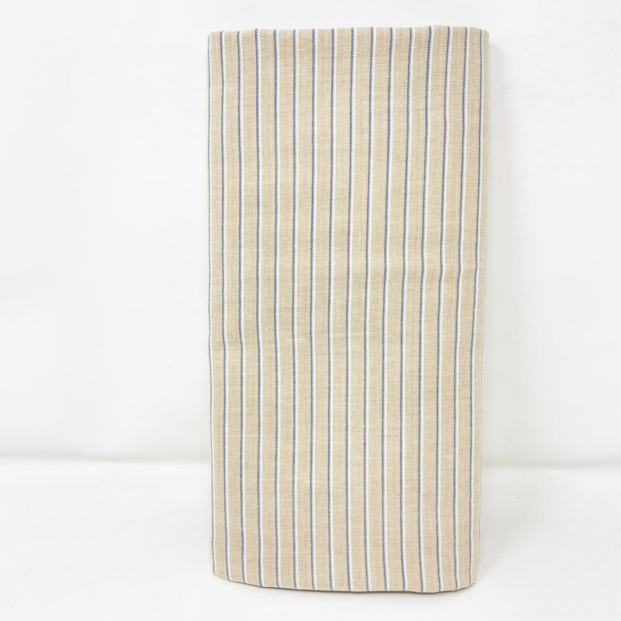 1.75 Yds x 45" Tan/Blue/White Striped Oxford Fabric