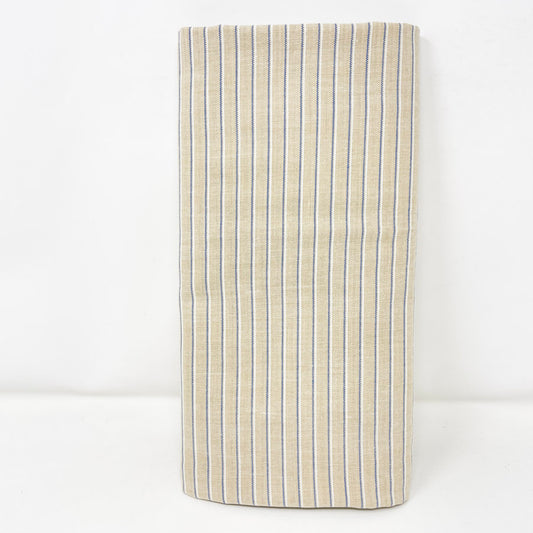 1.75 Yds x 45" Tan/Blue/White Striped Oxford Fabric